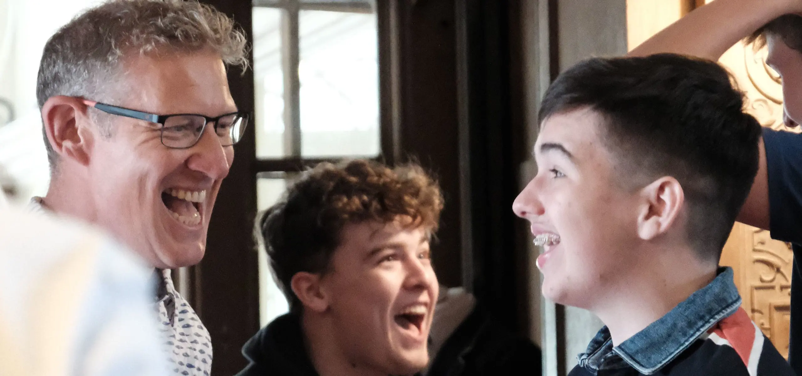 Students enthusing about results