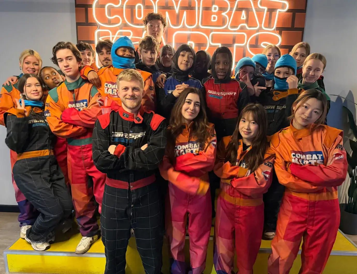 sherfield school boarding students at go karting weekend activity