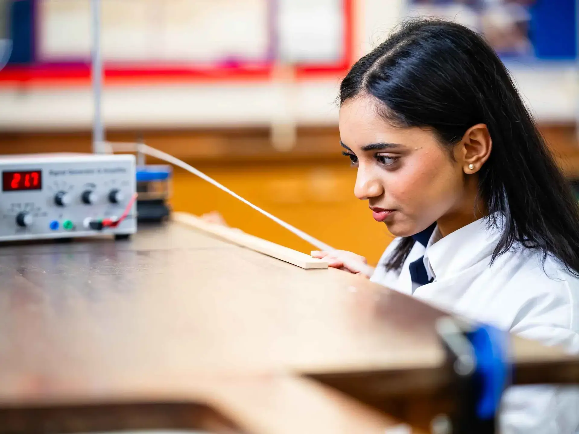 Student working with frequencies
