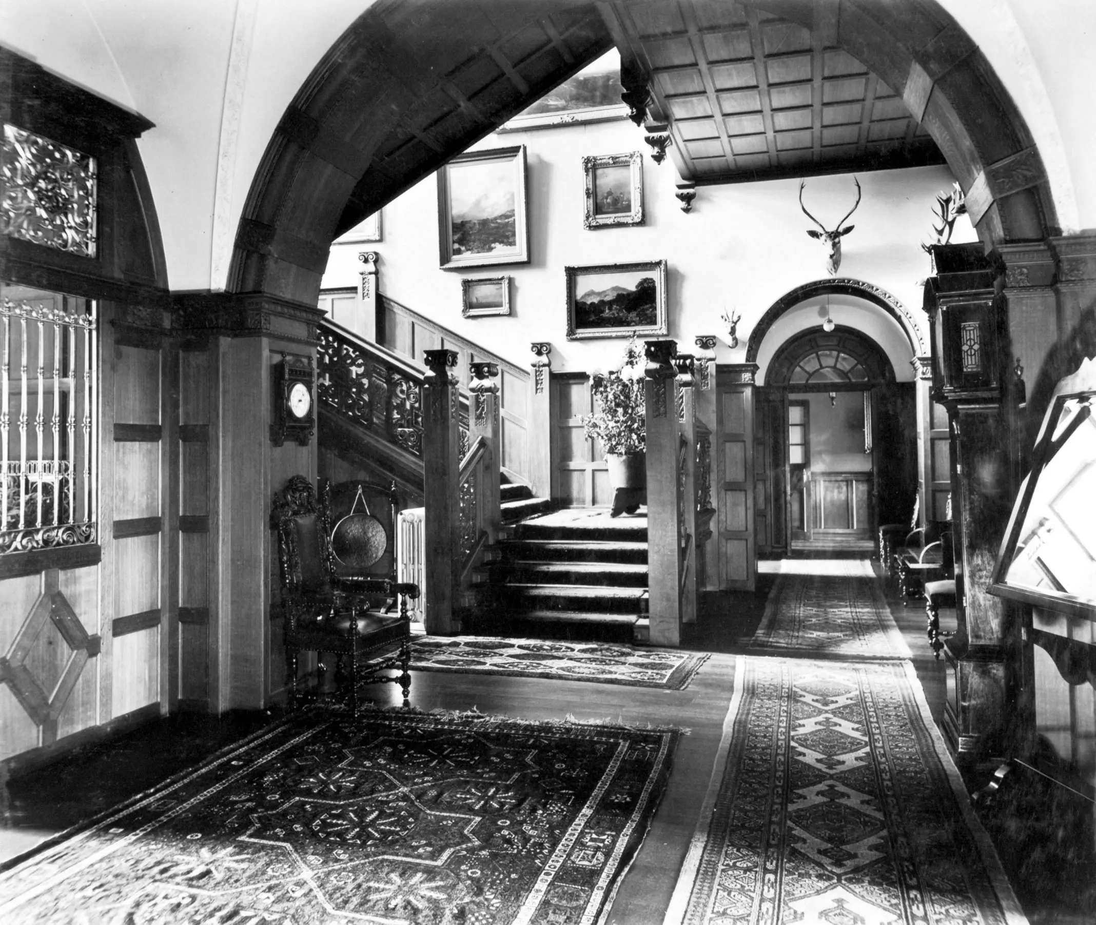 Black and white photo of Sherfield interior