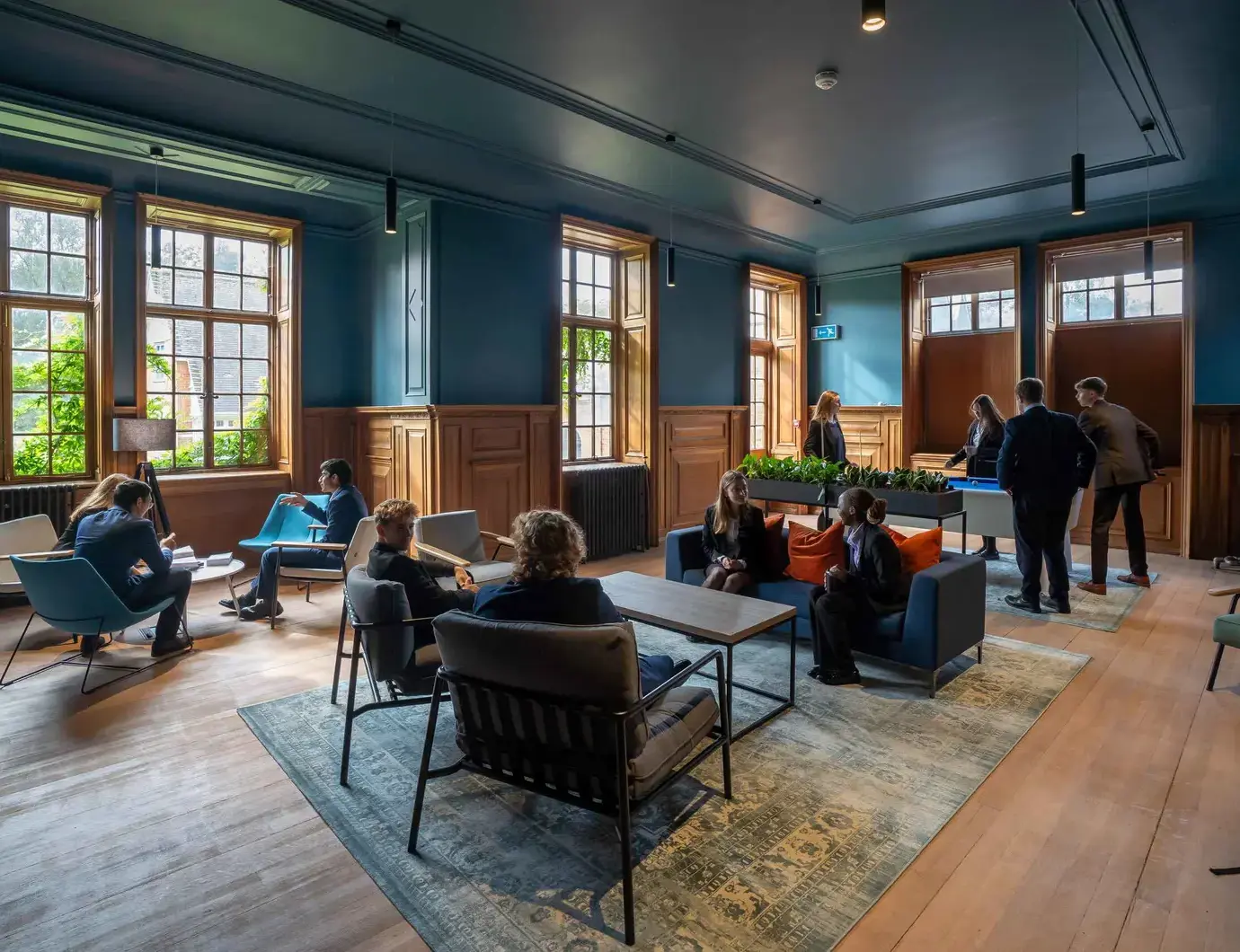 Sixth formers in lounge