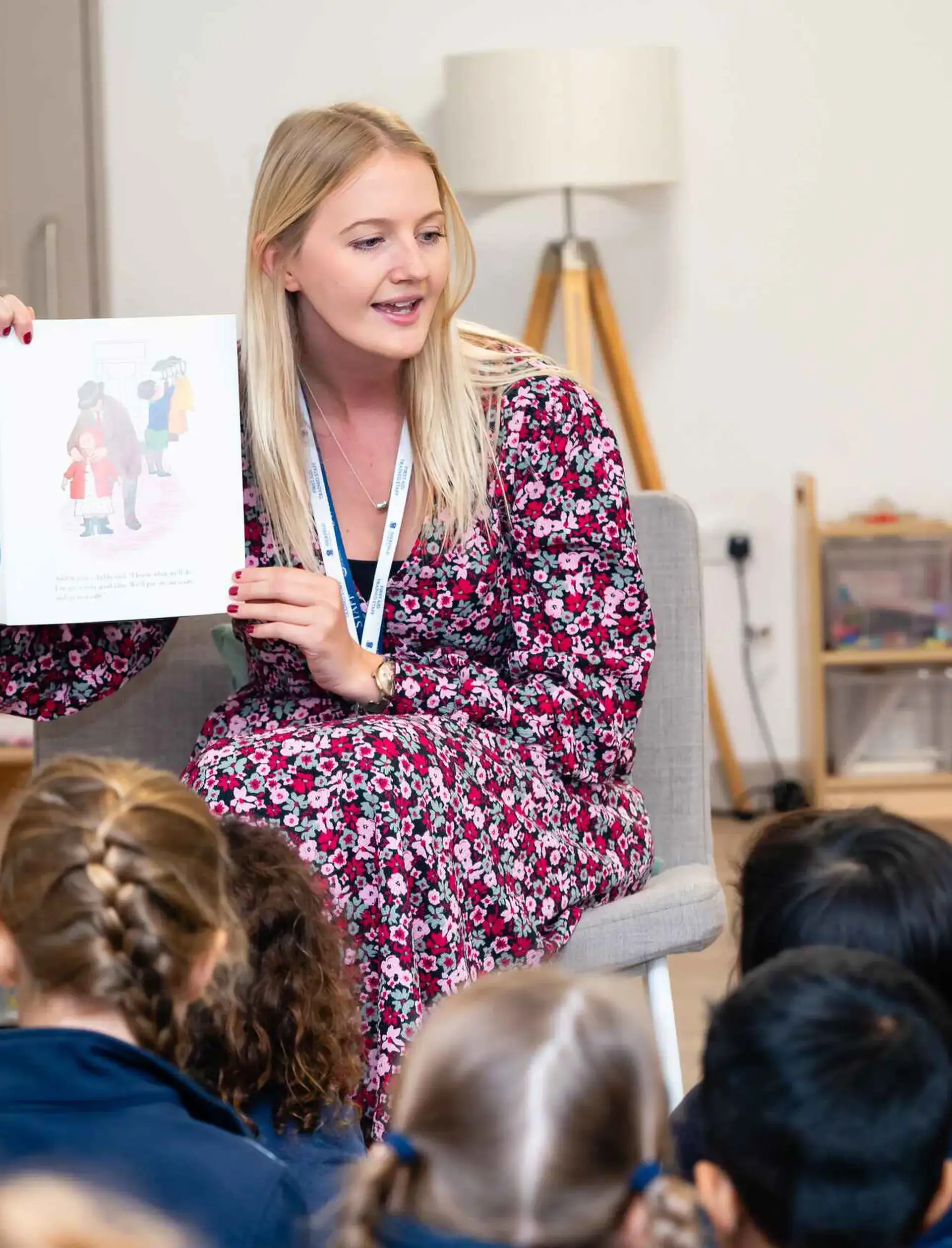 Teacher reading to students