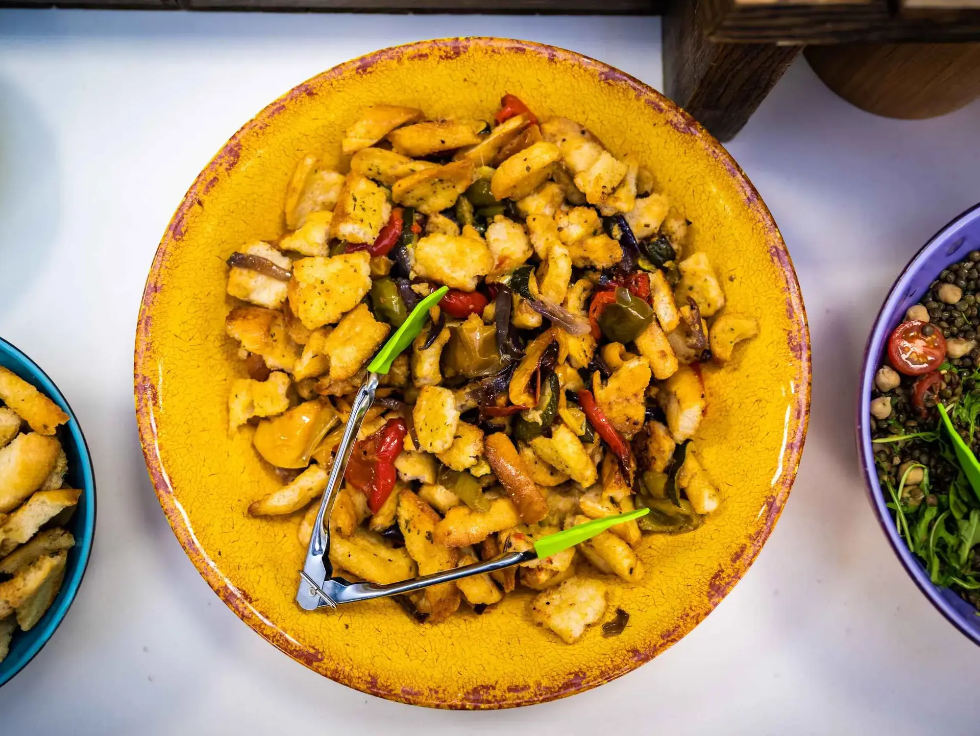 Serving dish filled with food