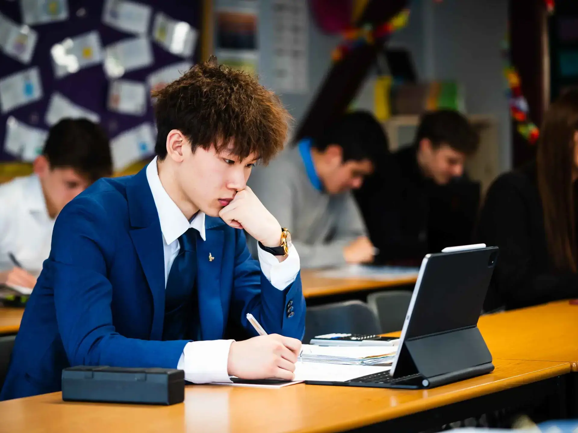 Student working on tablet