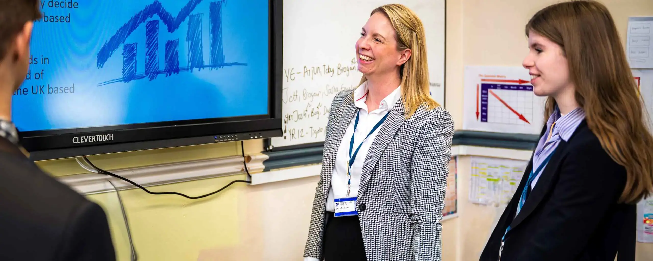 Student and Teacher in Sixth Form Lesson