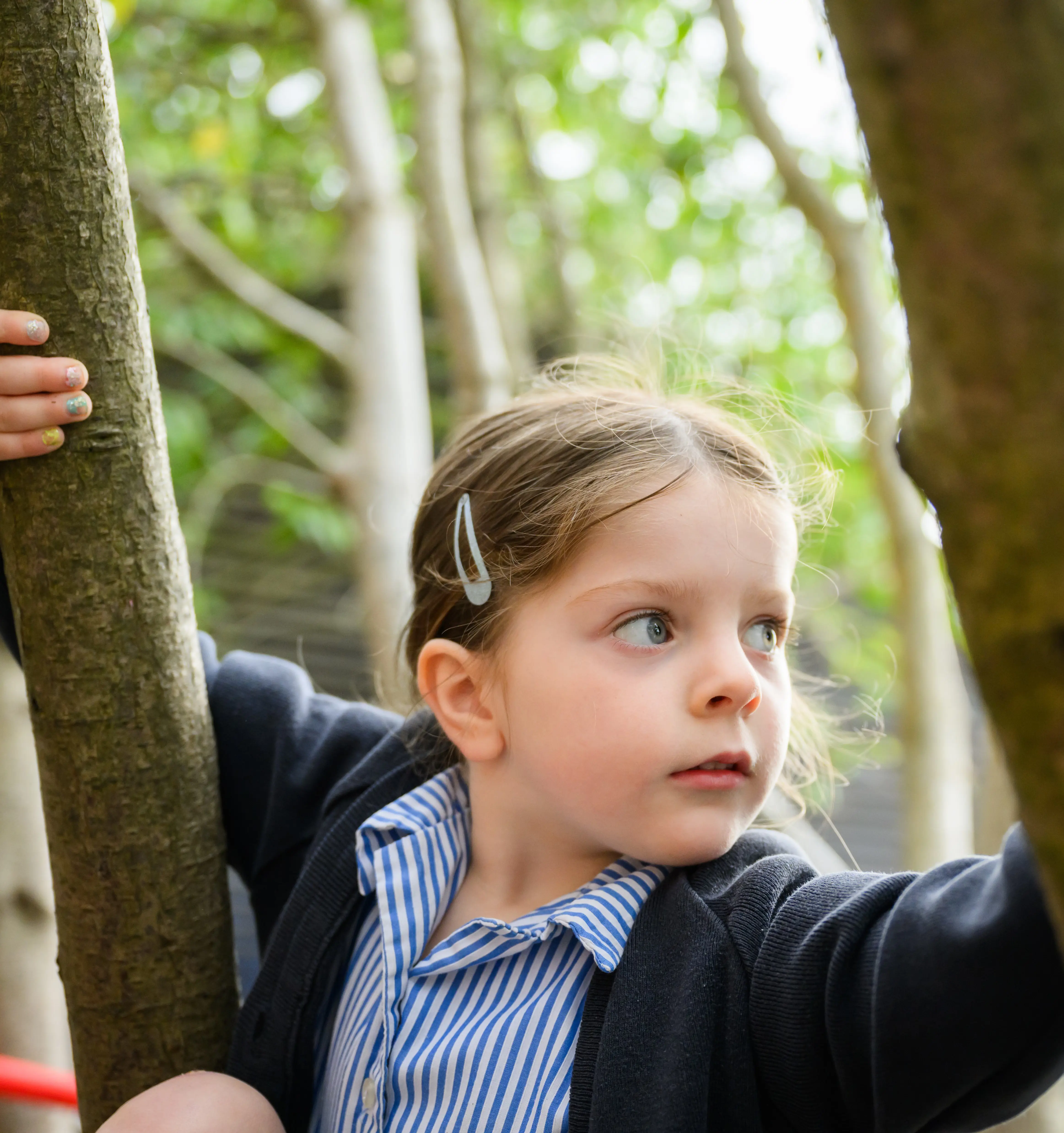 pupil playing outside