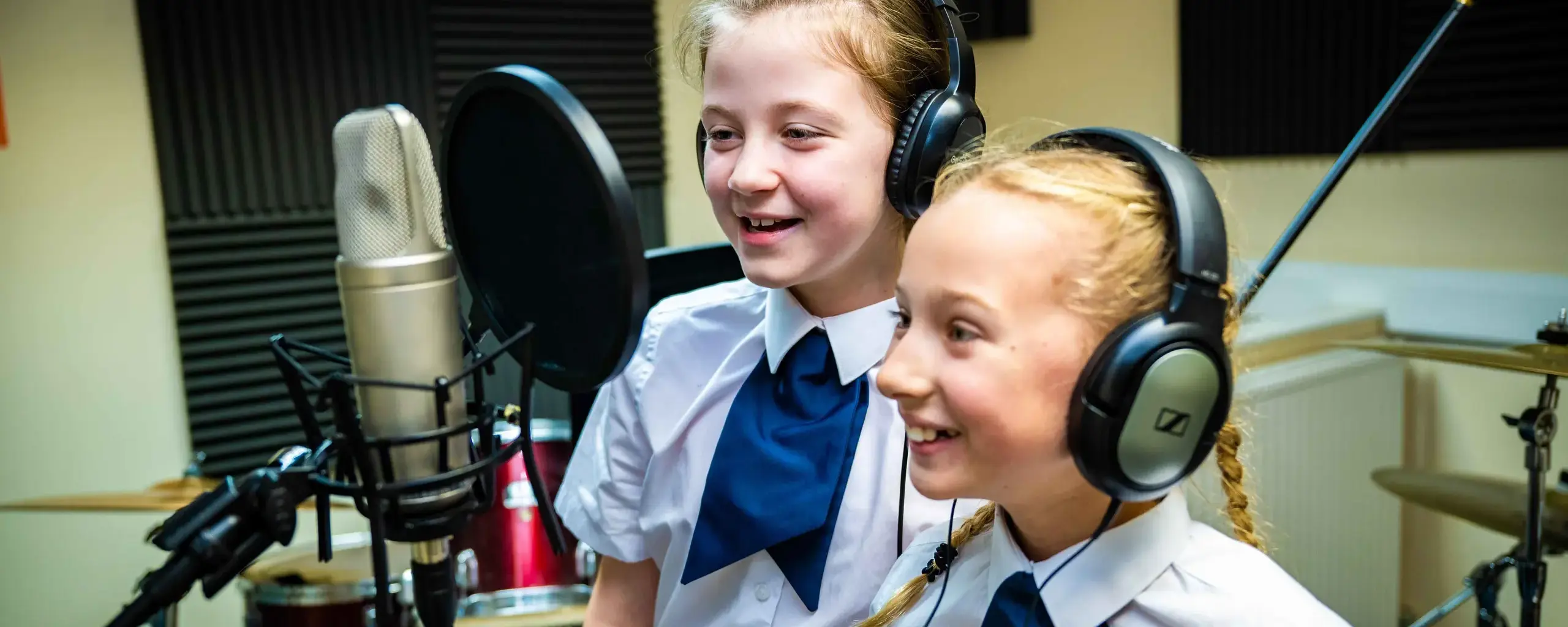 Senior Prep Pupils Singing in the Music Recording Studio