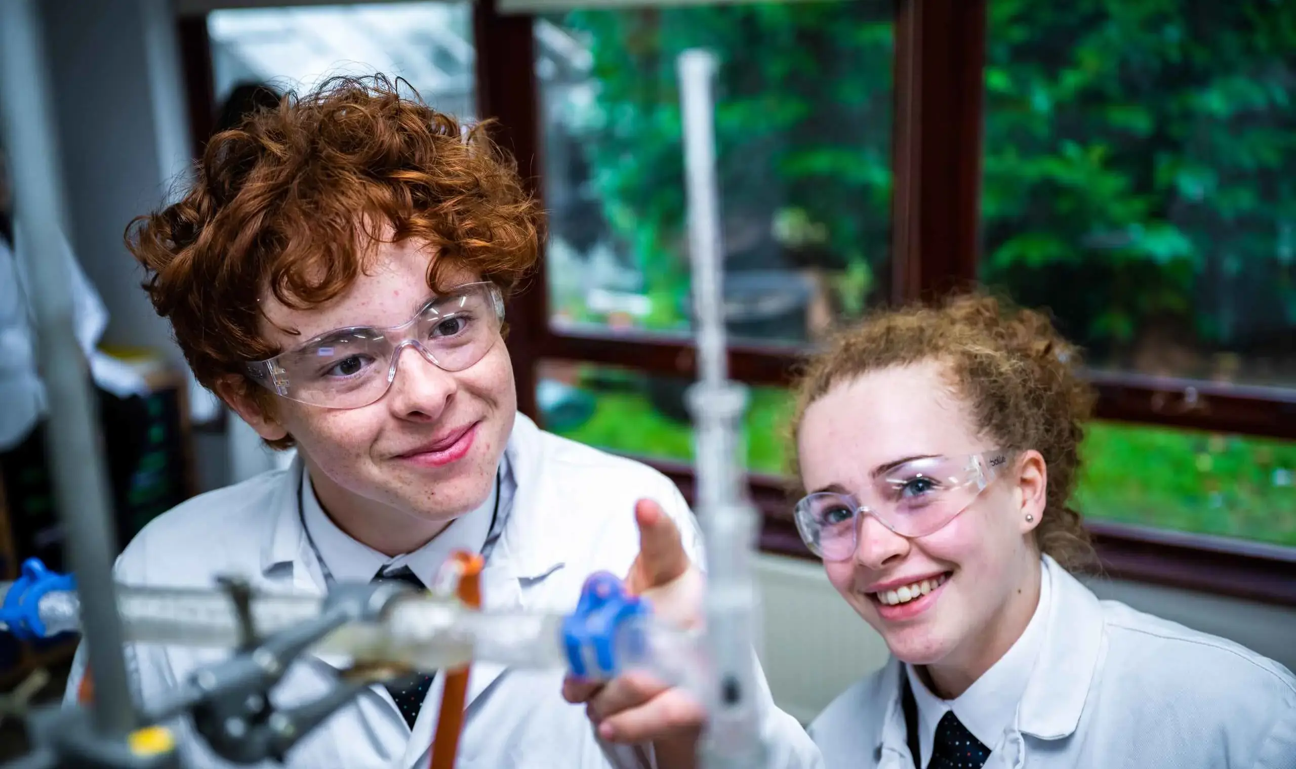 Students in chemistry lesson