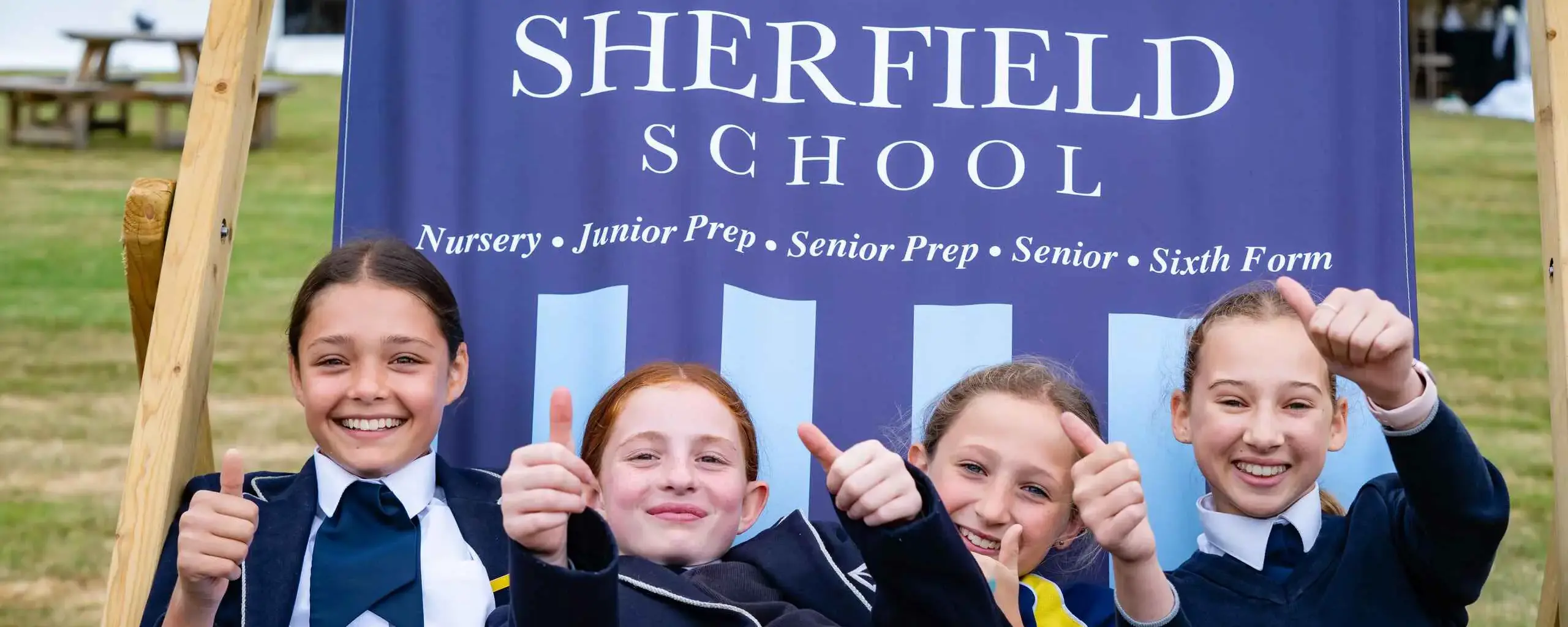 Senior Prep Pupils on a Sherfield School Deckchair