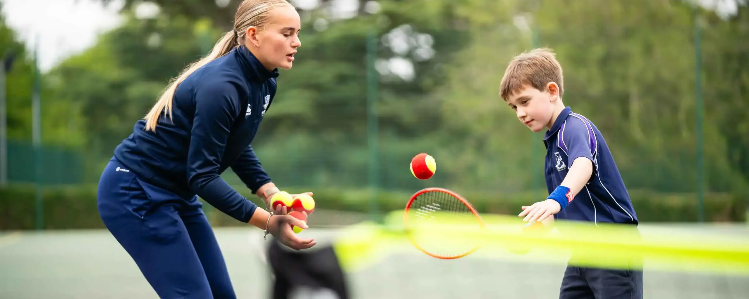Pupil During Tennis Lesson